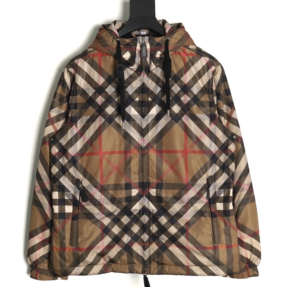 Burberry rhombus check cotton jacket,Burberry Jacket,Jacket,APPAREL