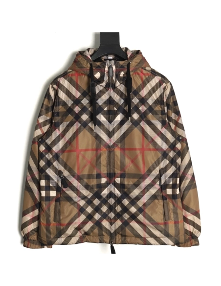 Burberry rhombus check cotton jacket,Burberry Jacket,Jacket,APPAREL