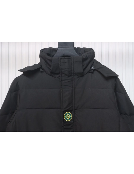 Stone Island Solid Zip Hooded Down Jacket,Stone Island Jacket,Jacket,APPAREL