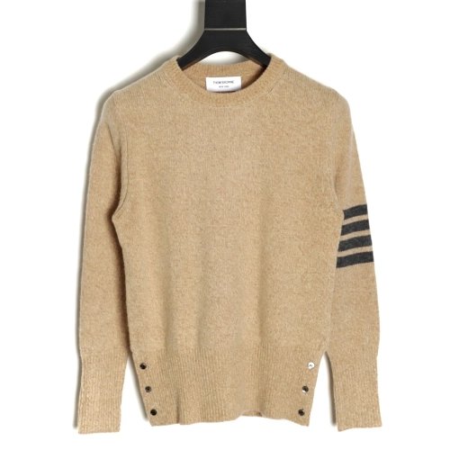 Thom Browne Three Button Crewneck Sweater,Thom Browne Sweatshirt,Sweatshirt,APPAREL