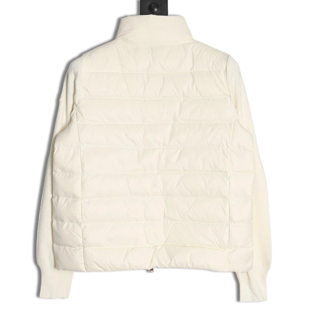 Moncler patchwork knitted stand collar lightweight down jacket,Moncler Jacket,Jacket,APPAREL