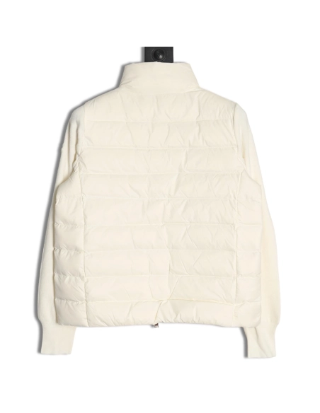 Moncler patchwork knitted stand collar lightweight down jacket,Moncler Jacket,Jacket,APPAREL