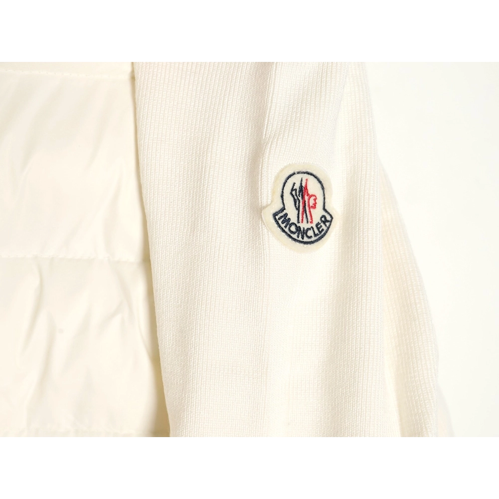 Moncler patchwork knitted stand collar lightweight down jacket,Moncler Jacket,Jacket,APPAREL