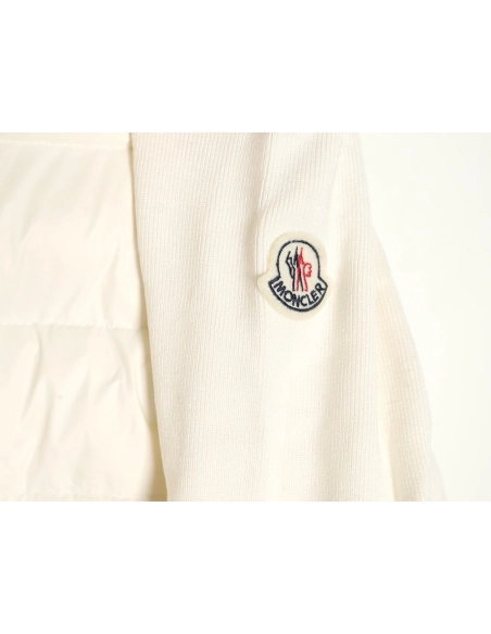 Moncler patchwork knitted stand collar lightweight down jacket,Moncler Jacket,Jacket,APPAREL