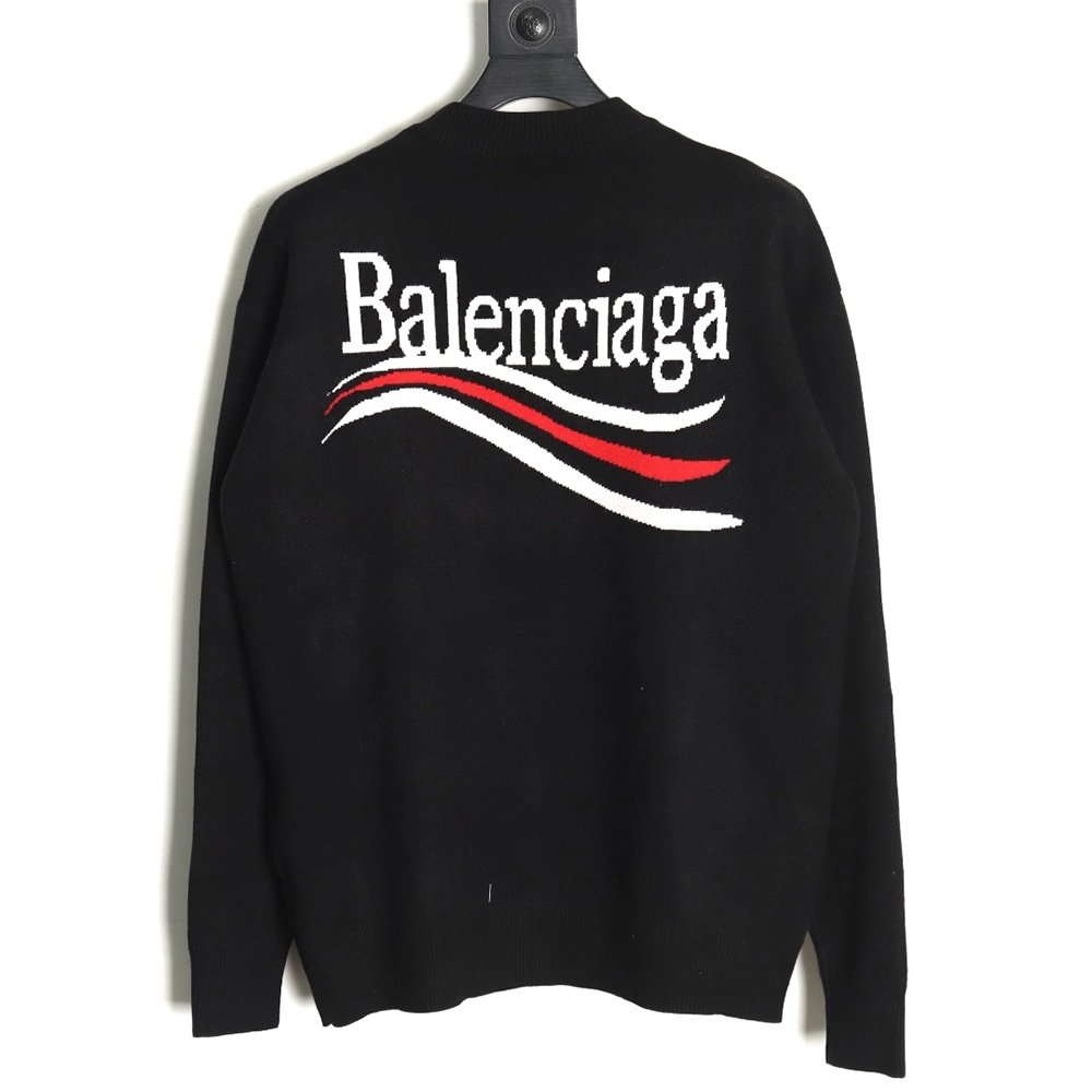 Balenciaga Coke Classic Lettering Knitted Crewneck Sweater,Balenciaga Sweatshirt,Sweatshirt,APPAREL