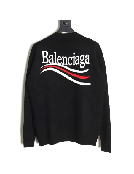 Balenciaga Coke Classic Lettering Knitted Crewneck Sweater,Balenciaga Sweatshirt,Sweatshirt,APPAREL