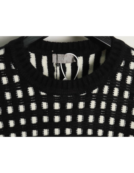 Dior Check Crew Neck Sweater,Dior Sweatshirt,Sweatshirt,APPAREL