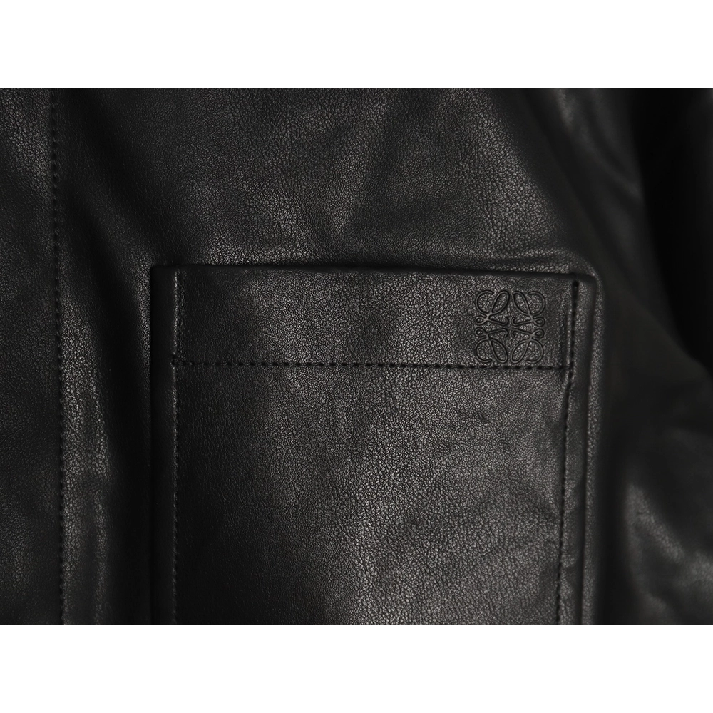 Loewe singlepocket zippered button leather jacket,Loewe Jacket,Jacket,APPAREL