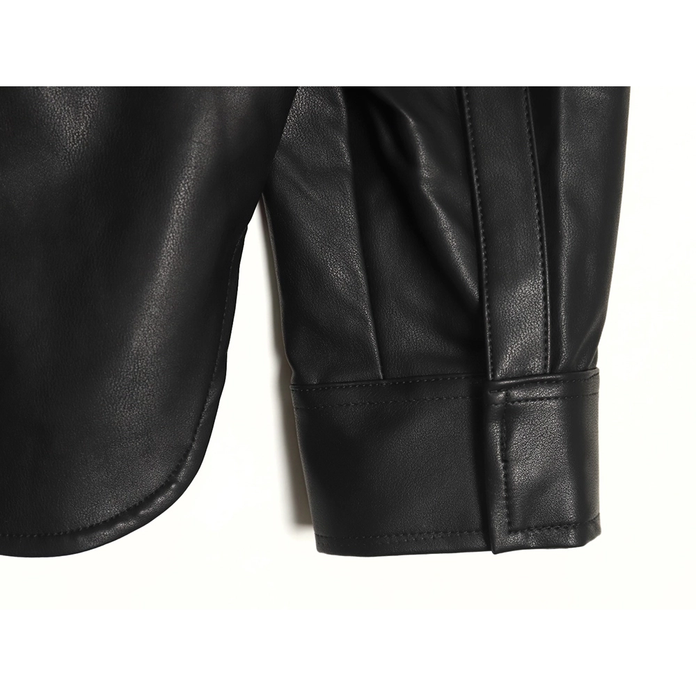 Loewe singlepocket zippered button leather jacket,Loewe Jacket,Jacket,APPAREL