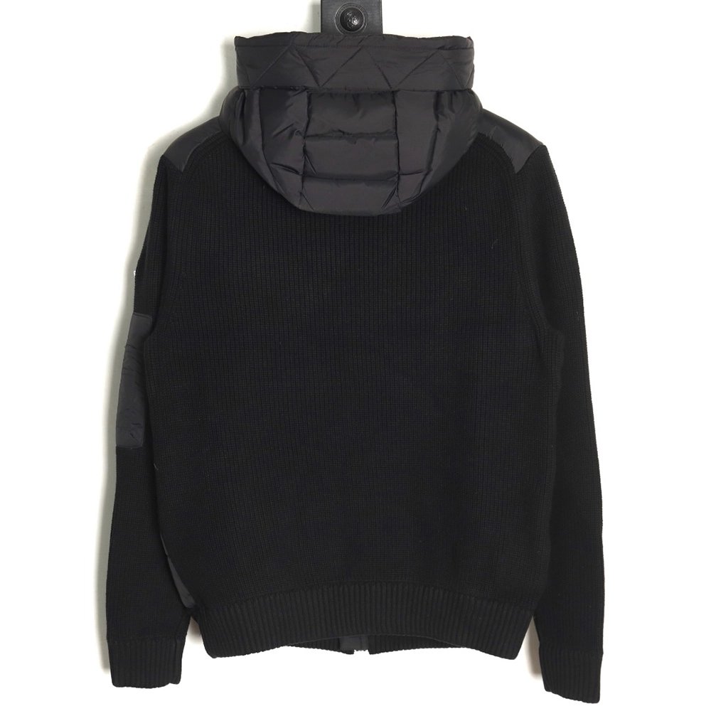 Moncler patchwork knitted hooded lightweight down jacket,Moncler Jacket,Jacket,APPAREL