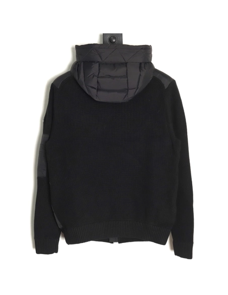 Moncler patchwork knitted hooded lightweight down jacket,Moncler Jacket,Jacket,APPAREL