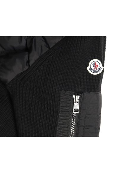 Moncler patchwork knitted hooded lightweight down jacket,Moncler Jacket,Jacket,APPAREL