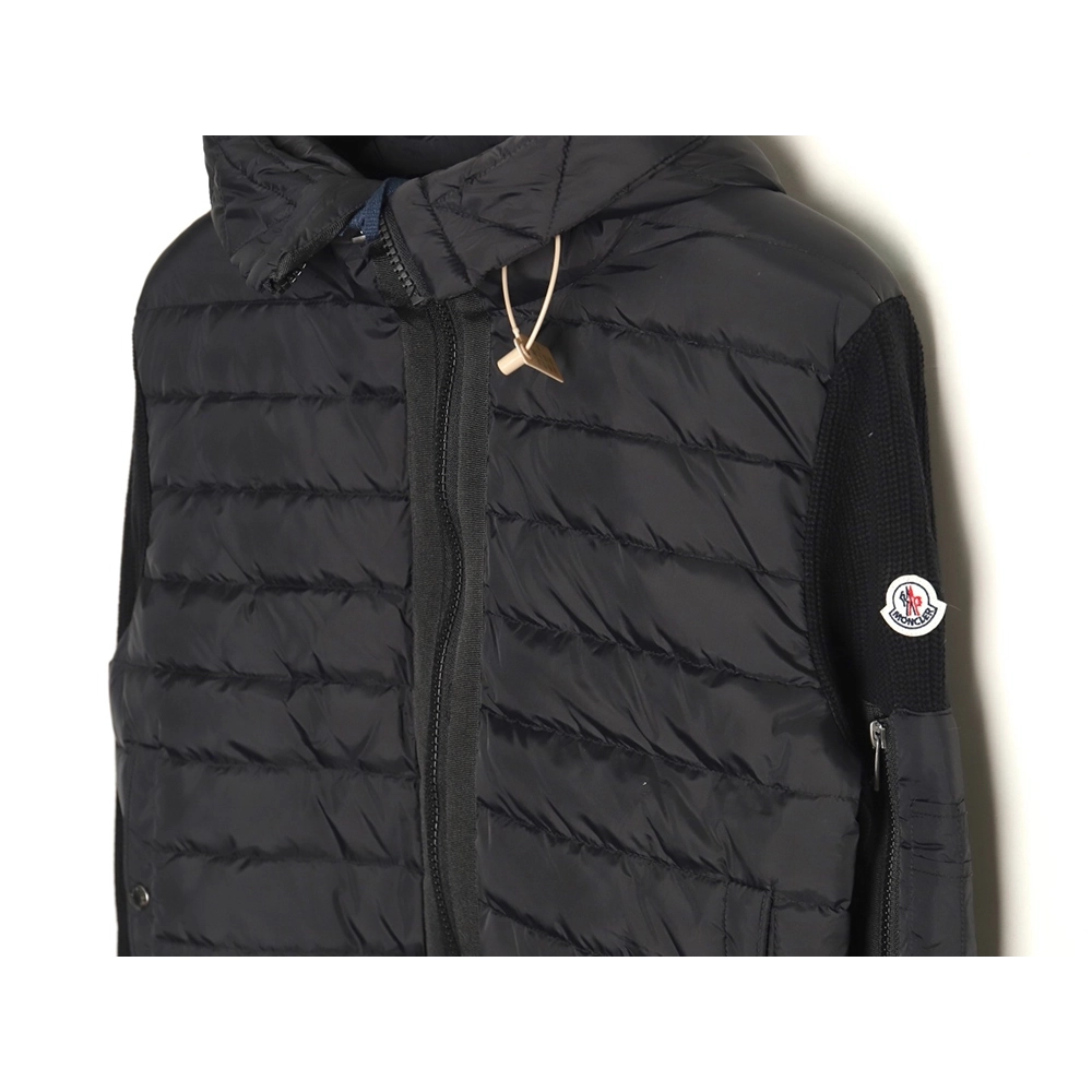 Moncler patchwork knitted hooded lightweight down jacket,Moncler Jacket,Jacket,APPAREL