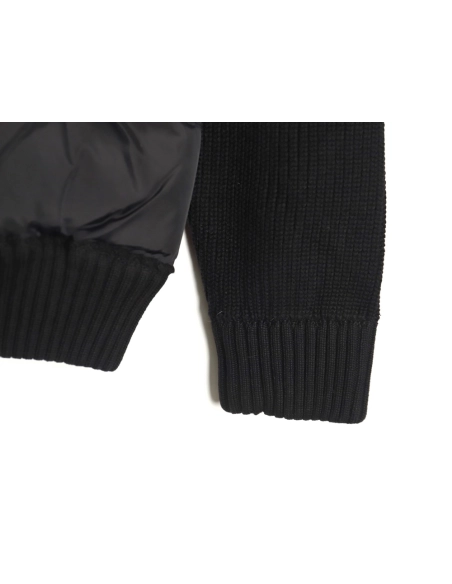 Moncler patchwork knitted hooded lightweight down jacket,Moncler Jacket,Jacket,APPAREL