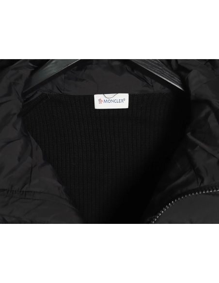 Moncler patchwork knitted hooded lightweight down jacket,Moncler Jacket,Jacket,APPAREL
