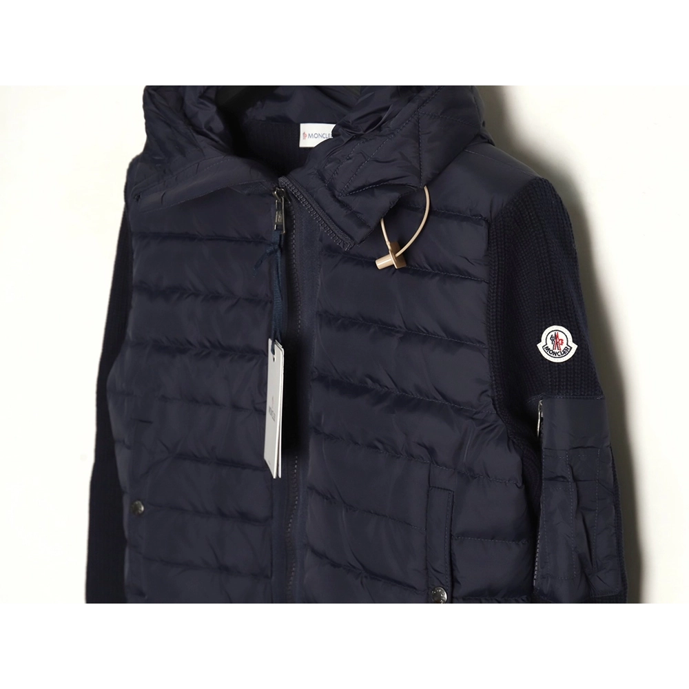 Moncler patchwork knitted hooded lightweight down jacket,Moncler Jacket,Jacket,APPAREL
