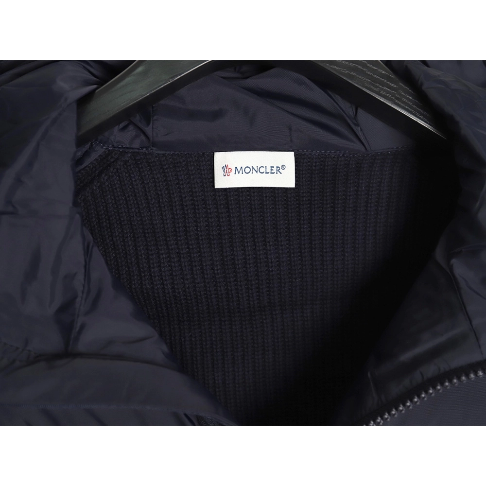 Moncler patchwork knitted hooded lightweight down jacket,Moncler Jacket,Jacket,APPAREL