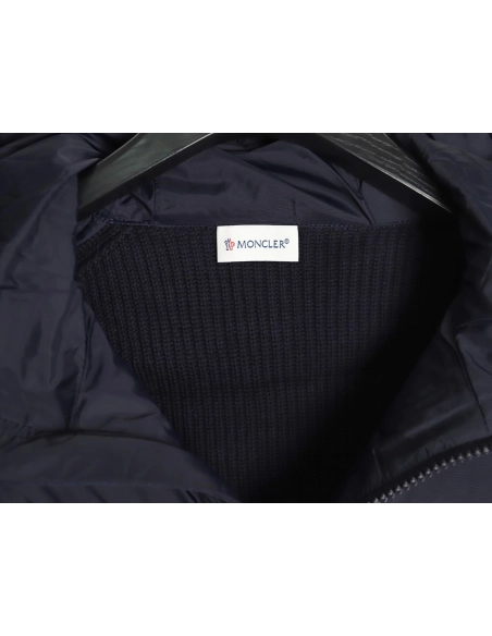 Moncler patchwork knitted hooded lightweight down jacket,Moncler Jacket,Jacket,APPAREL