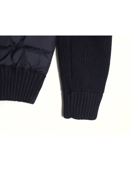 Moncler patchwork knitted hooded lightweight down jacket,Moncler Jacket,Jacket,APPAREL