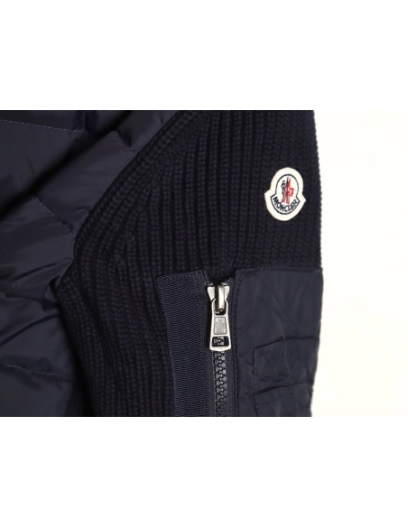Moncler patchwork knitted hooded lightweight down jacket,Moncler Jacket,Jacket,APPAREL