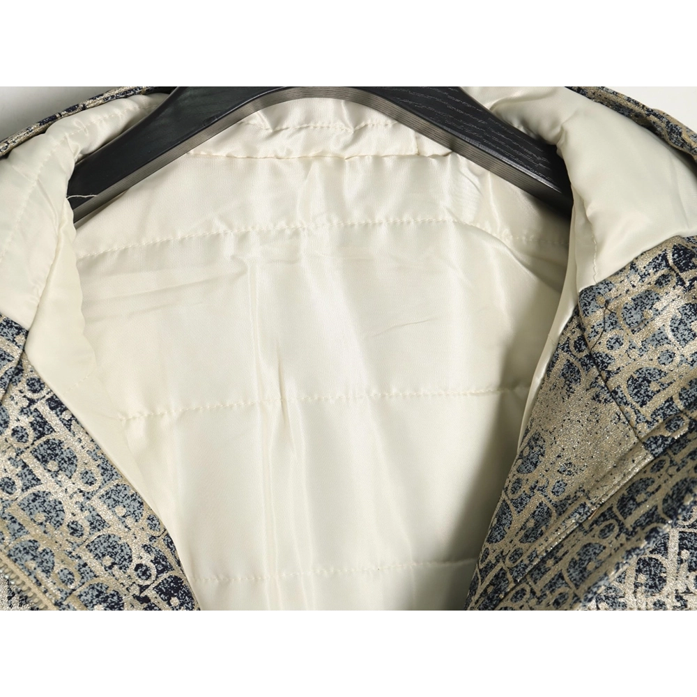 Dior all over print jacquard hooded down jacket,Dior Jacket,Jacket,APPAREL