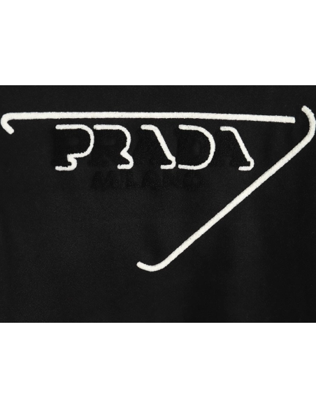 Prada lambswool patchwork baseball jacket,Prada Jacket,Jacket,APPAREL