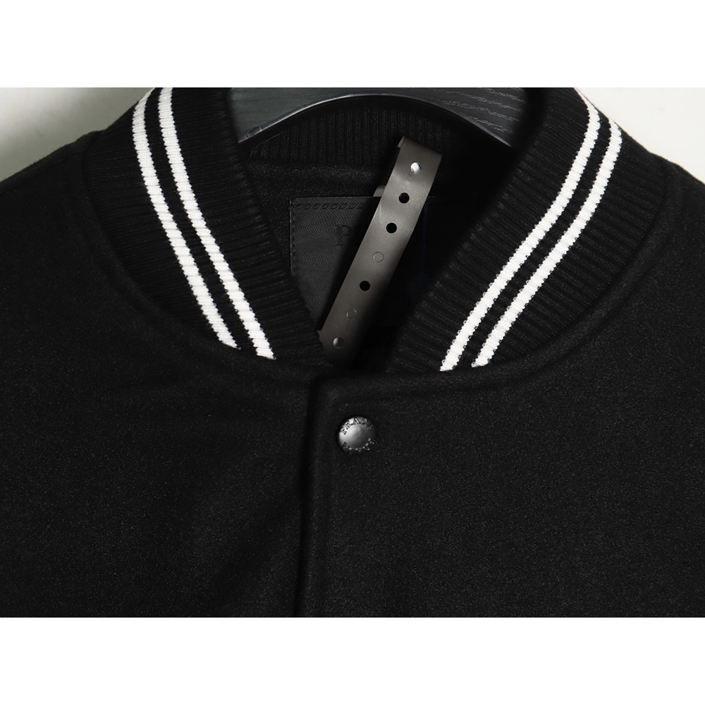 Prada lambswool patchwork baseball jacket,Prada Jacket,Jacket,APPAREL