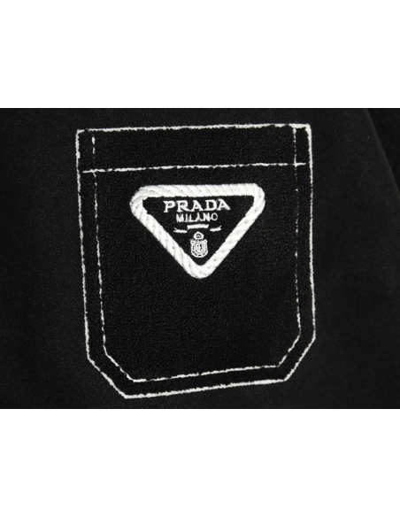 Prada lambswool patchwork baseball jacket,Prada Jacket,Jacket,APPAREL