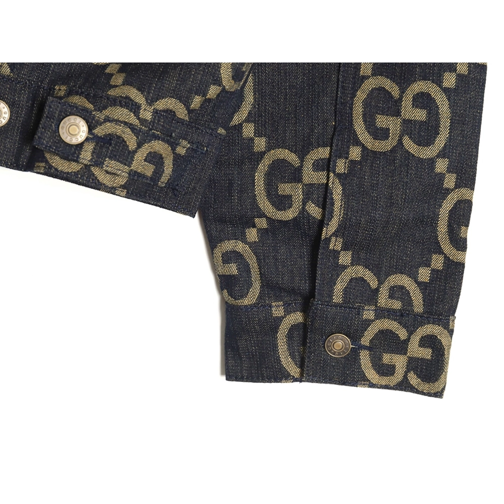 Gucci classic pineapple double G jacquard denim jacket,Gucci Jacket,Jacket,APPAREL