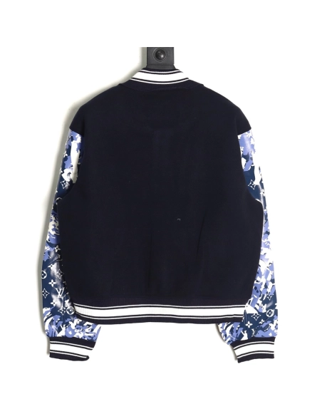 Louis Vuitton presbyopic patchwork baseball jacket,Louis Vuitton Jacket,Jacket,APPAREL