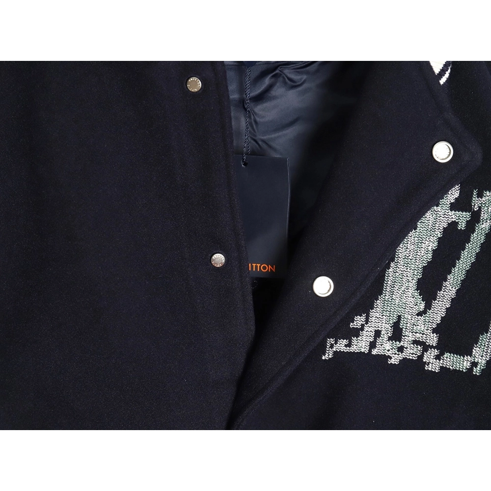 Louis Vuitton presbyopic patchwork baseball jacket,Louis Vuitton Jacket,Jacket,APPAREL