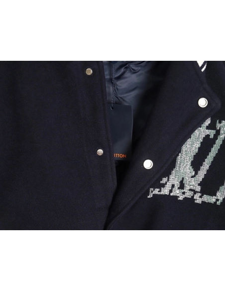 Louis Vuitton presbyopic patchwork baseball jacket,Louis Vuitton Jacket,Jacket,APPAREL