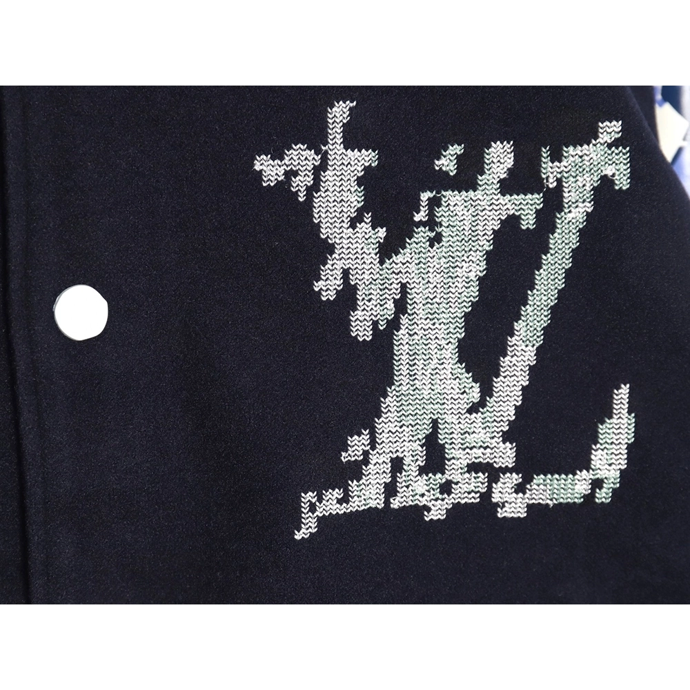 Louis Vuitton presbyopic patchwork baseball jacket,Louis Vuitton Jacket,Jacket,APPAREL