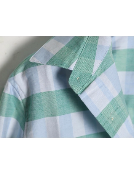 Loewe Mint Mambo Check Shirt,Loewe Shirt,Shirt,APPAREL