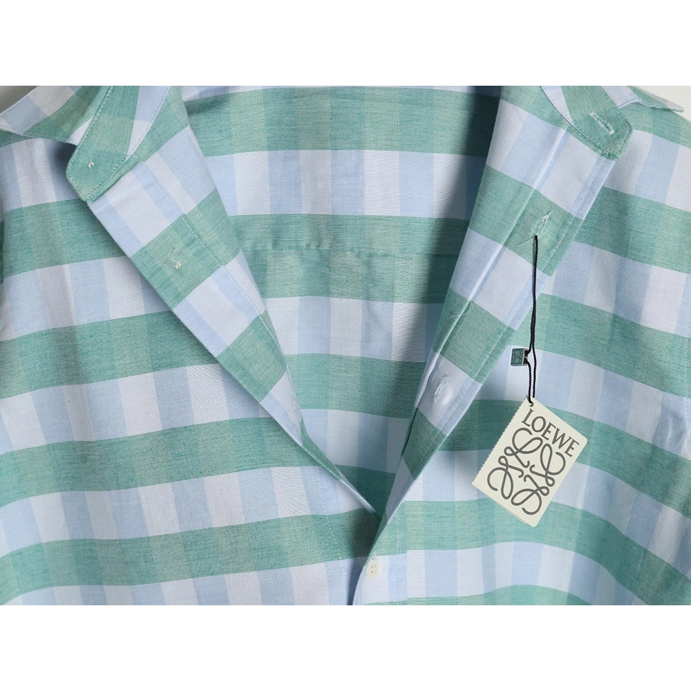 Loewe Mint Mambo Check Shirt,Loewe Shirt,Shirt,APPAREL