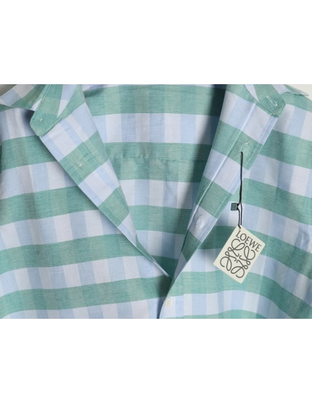 Loewe Mint Mambo Check Shirt,Loewe Shirt,Shirt,APPAREL
