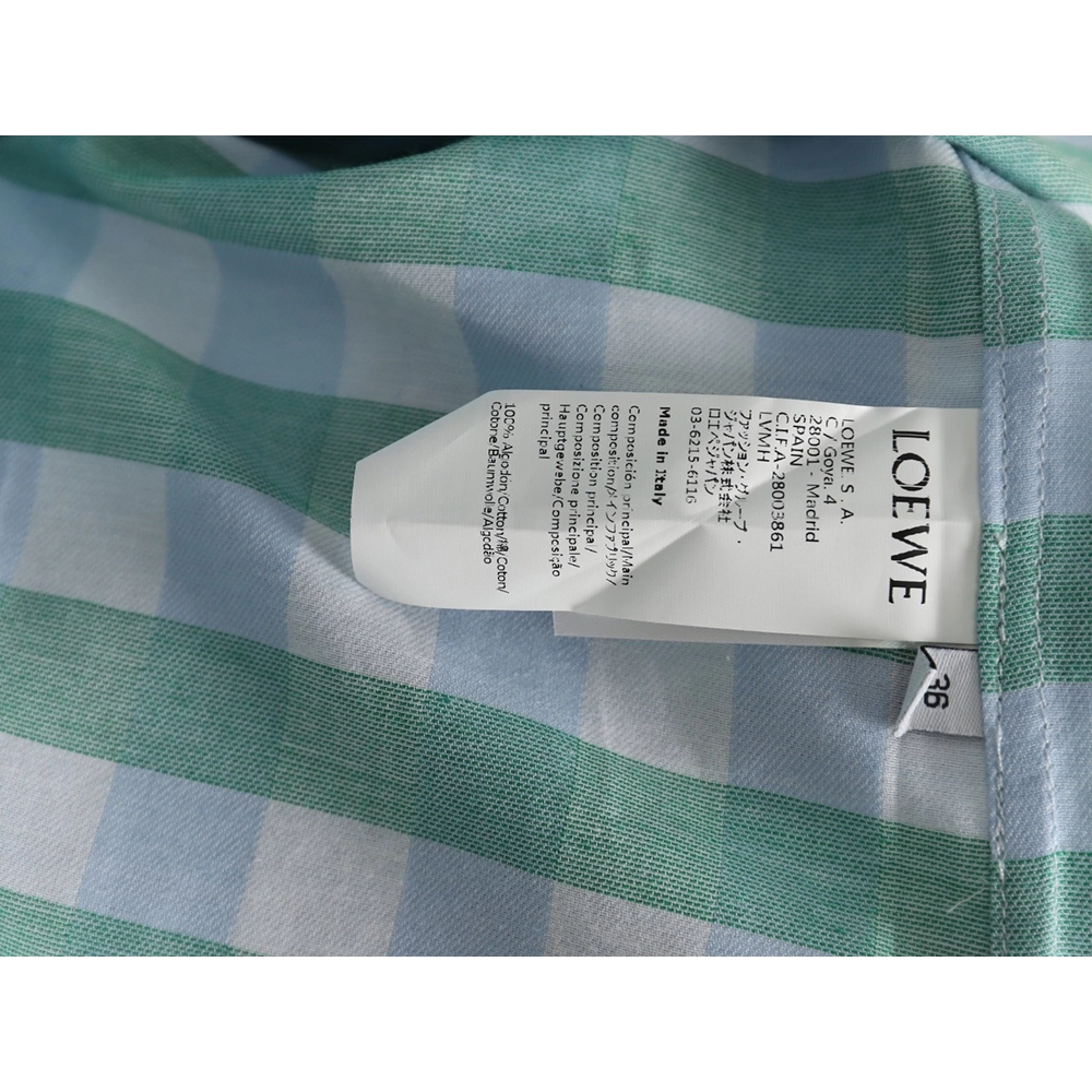 Loewe Mint Mambo Check Shirt,Loewe Shirt,Shirt,APPAREL