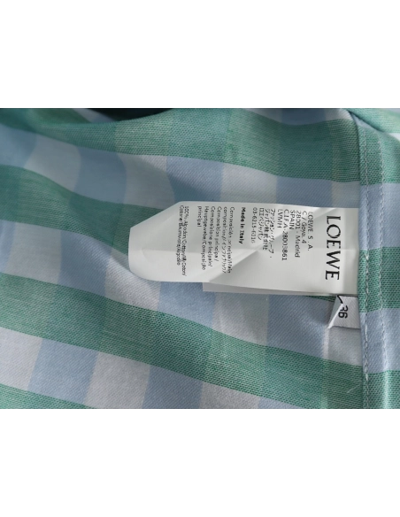 Loewe Mint Mambo Check Shirt,Loewe Shirt,Shirt,APPAREL