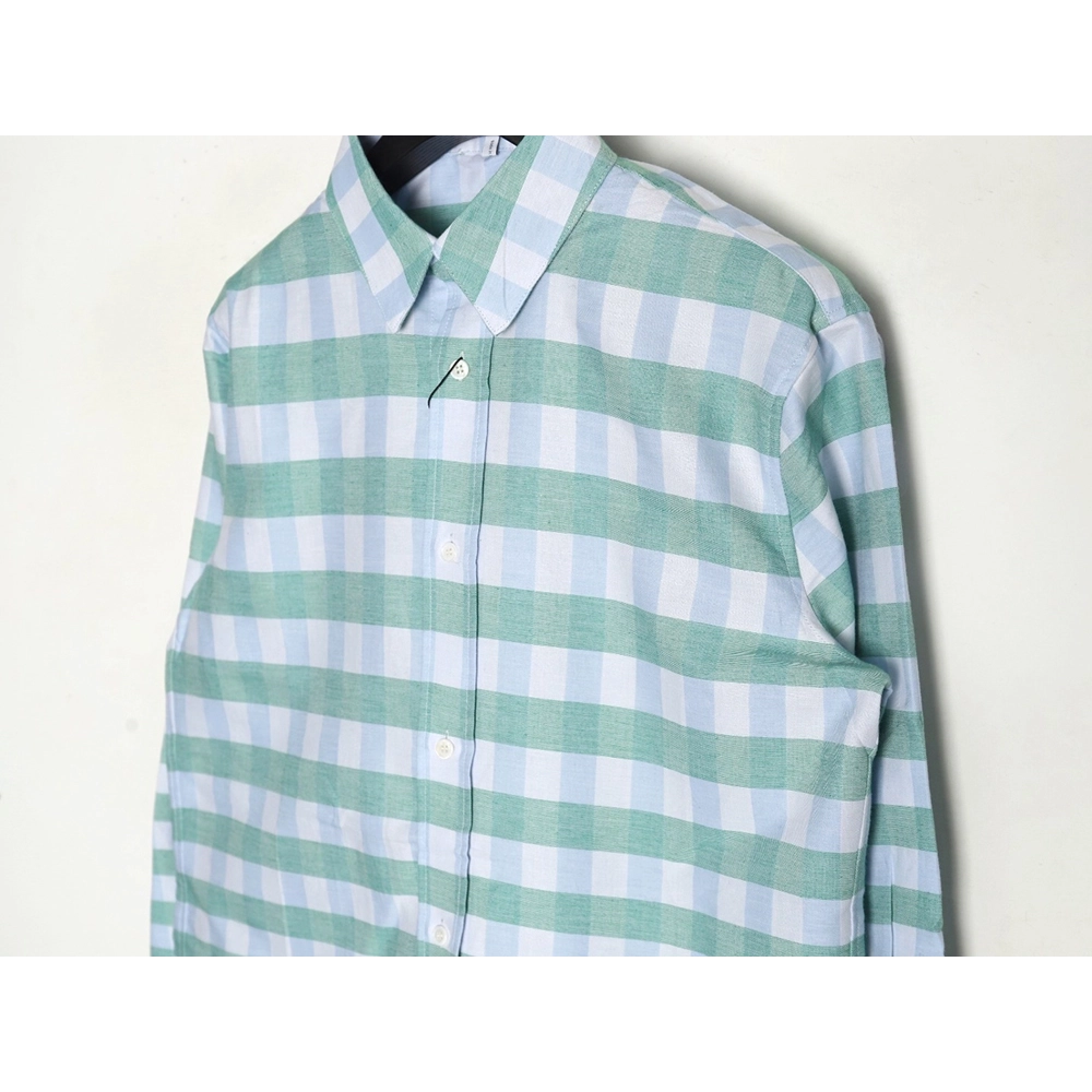Loewe Mint Mambo Check Shirt,Loewe Shirt,Shirt,APPAREL