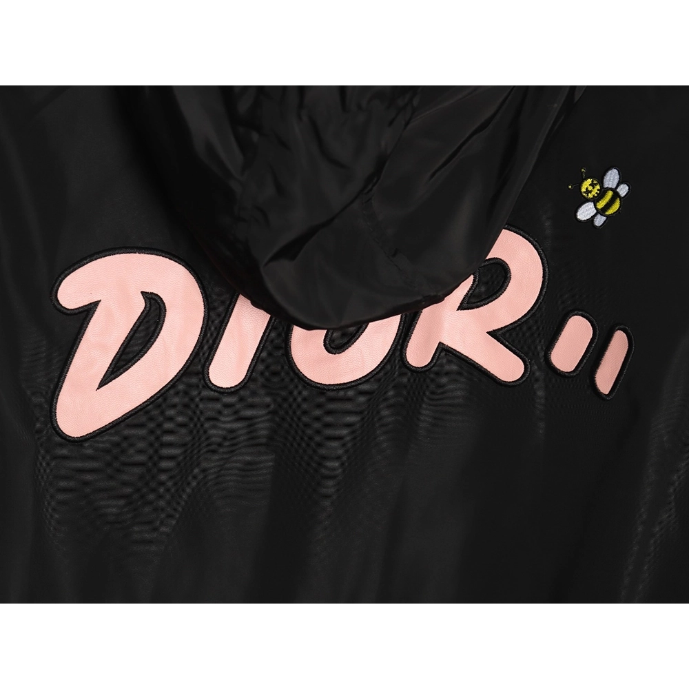 Dior embroidered letters small wasp hooded jacket,Dior Jacket,Jacket,APPAREL