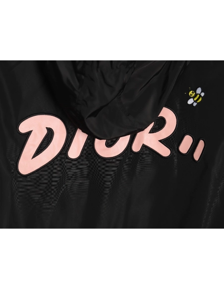 Dior embroidered letters small wasp hooded jacket,Dior Jacket,Jacket,APPAREL