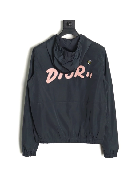 Dior embroidered letters small wasp hooded jacket,Dior Jacket,Jacket,APPAREL