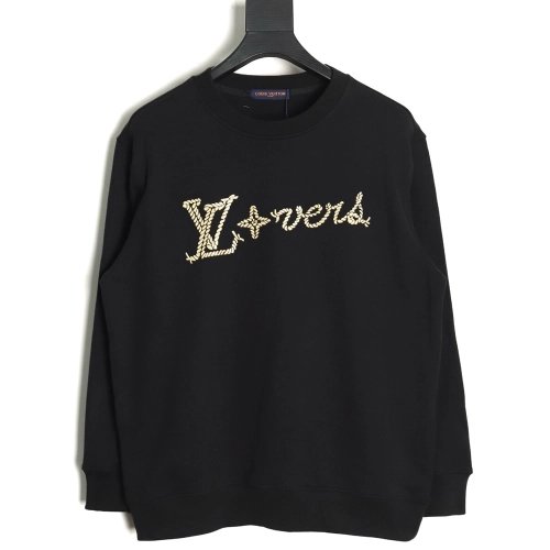 Louis Vuitton hemp rope letter crew neck sweatshirt,Louis Vuitton Sweatshirt,Low Price High quality,legit seller