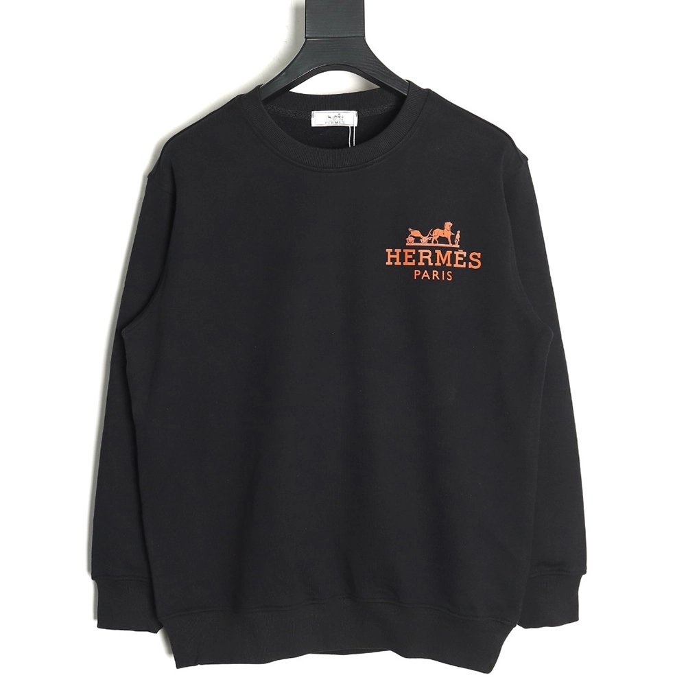 Hermes logo print crew neck sweatshirt,Hermes Sweatshirt,Low Price High quality,legit seller