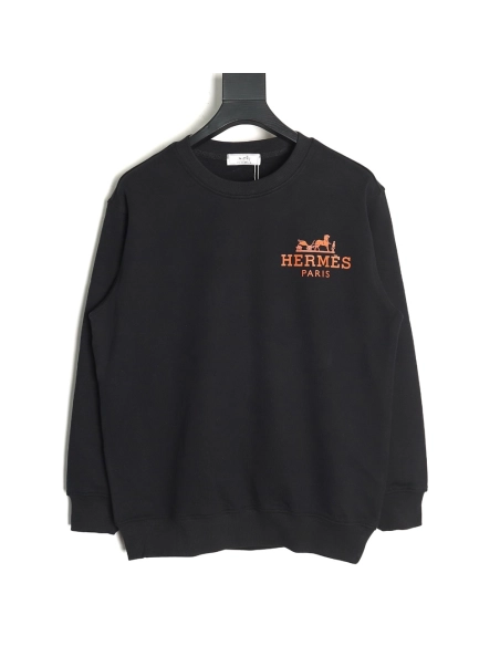 Hermes logo print crew neck sweatshirt,Hermes Sweatshirt,Low Price High quality,legit seller