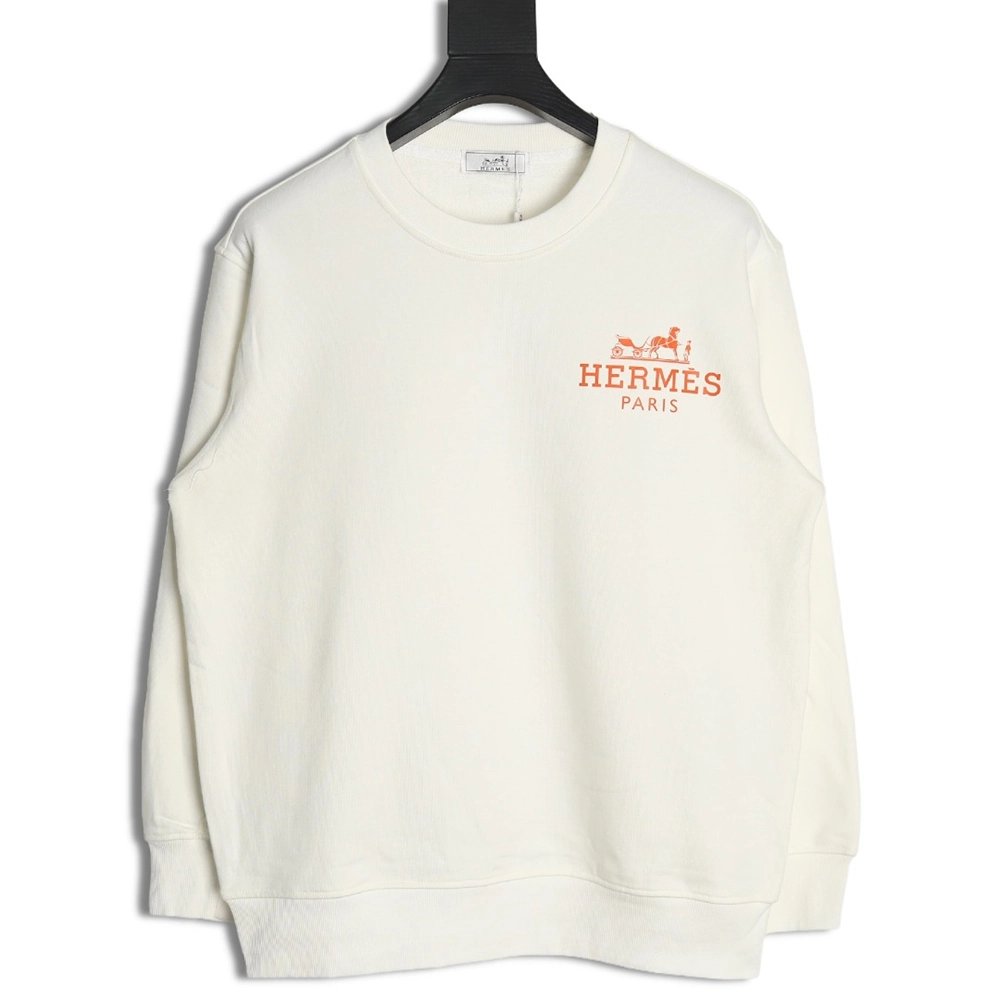 Hermes logo print crew neck sweatshirt,Hermes Sweatshirt,Low Price High quality,legit seller