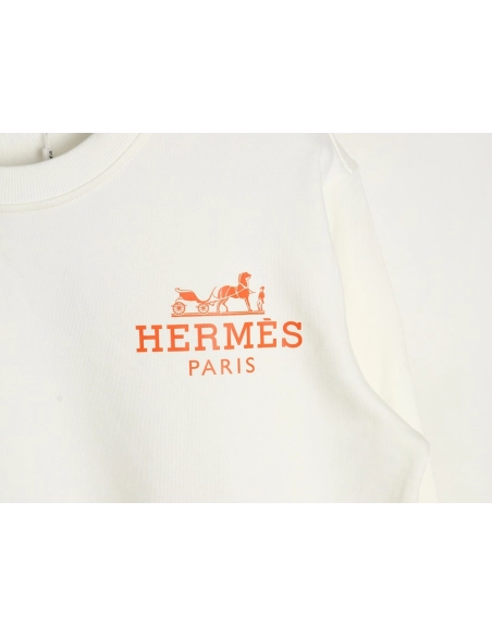 Hermes logo print crew neck sweatshirt,Hermes Sweatshirt,Low Price High quality,legit seller