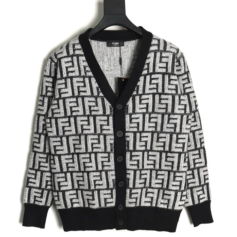 Fendi FF jacquard sweater cardigan,Fendi Jacket,Jacket,APPAREL