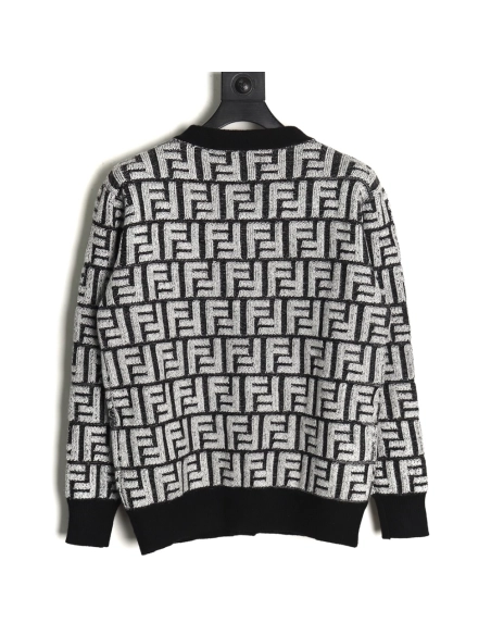 Fendi FF jacquard sweater cardigan,Fendi Jacket,Jacket,APPAREL
