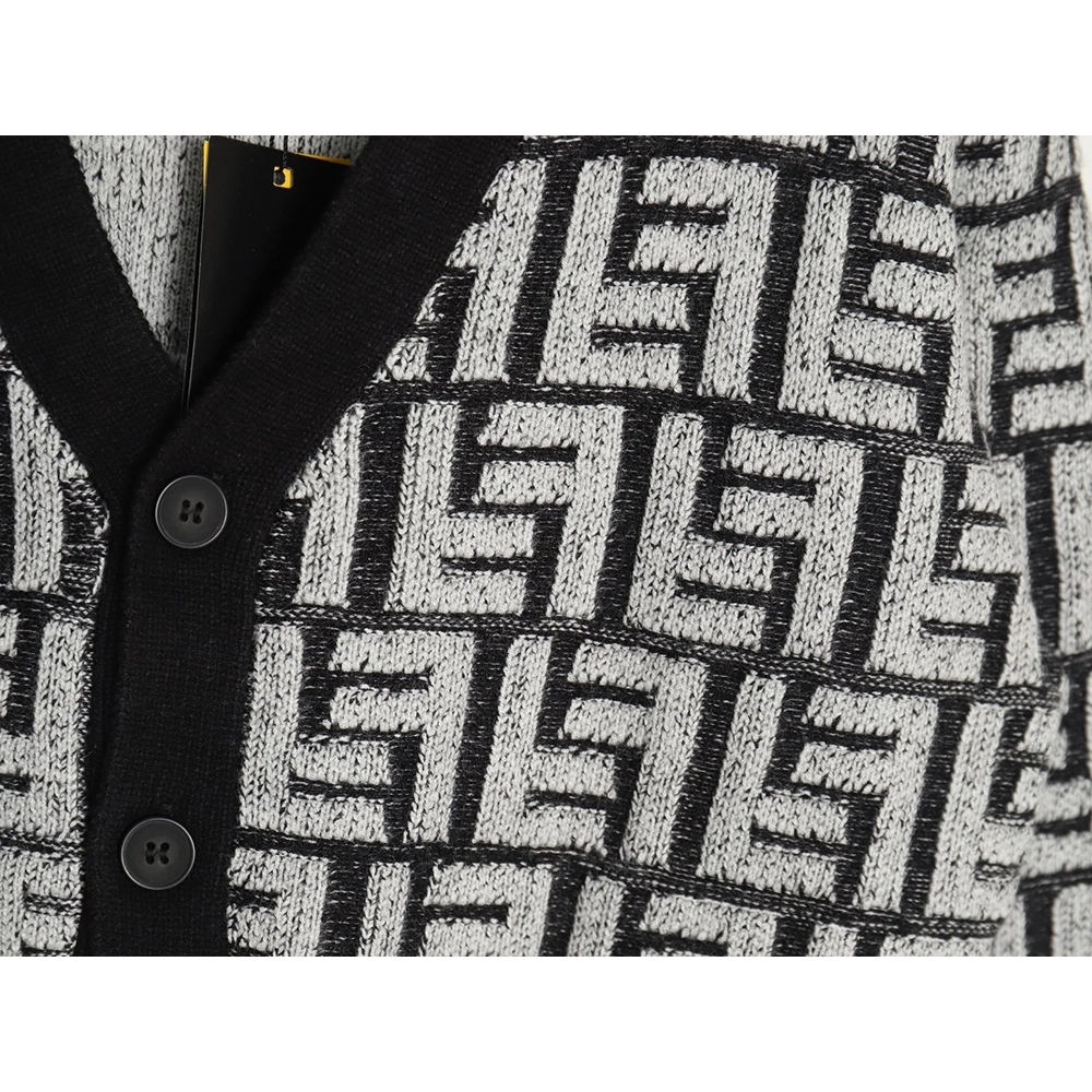 Fendi FF jacquard sweater cardigan,Fendi Jacket,Jacket,APPAREL